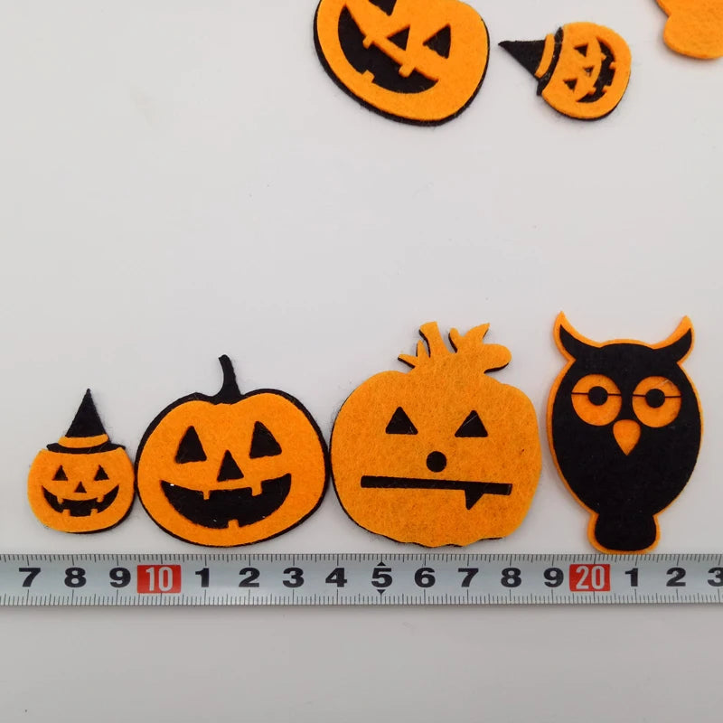 30pcs/lot  Non Woven Fabric Felt Pumpkin Appliques Kawaii Patches for DIY, Halloween Decor,wall decor