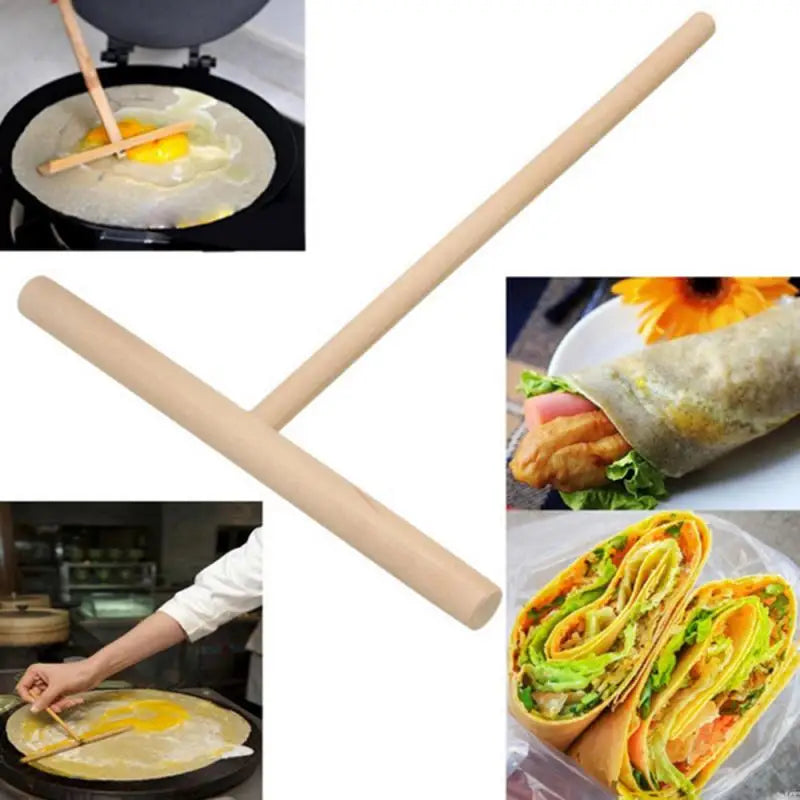 T Shape Wooden Crepe Maker