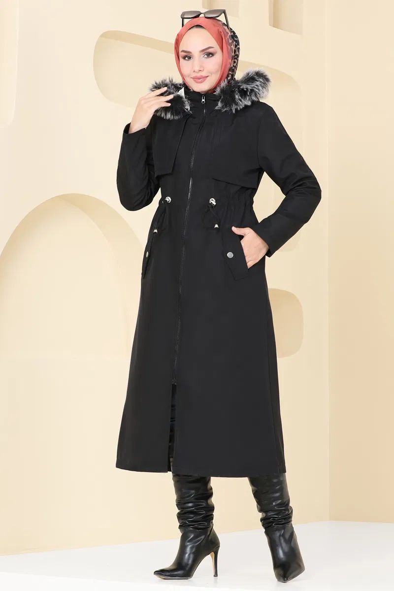 Bolero Detailed Fur-Lined Coat