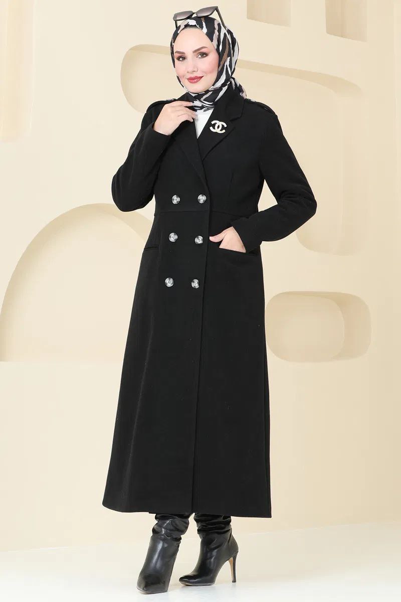 Epaulette Detailed Cashmere Coat