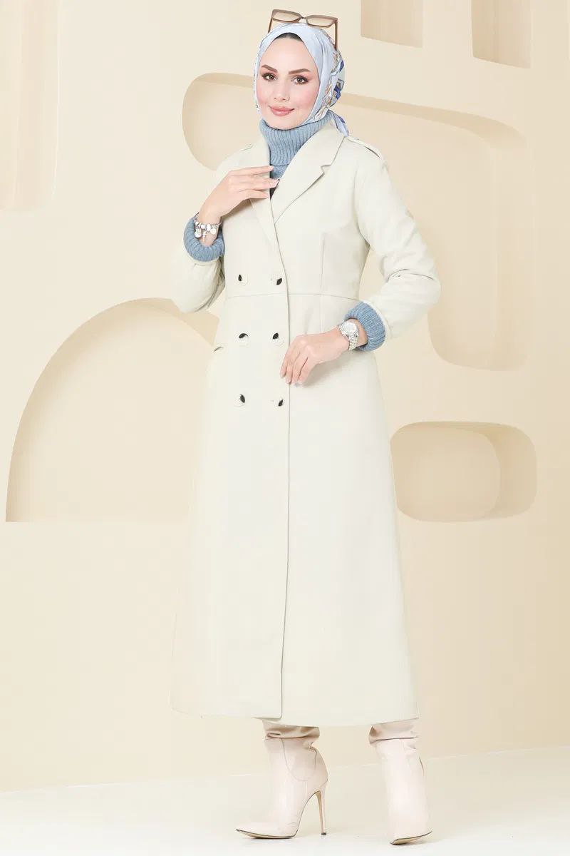 Epaulette Detailed Cashmere Coat