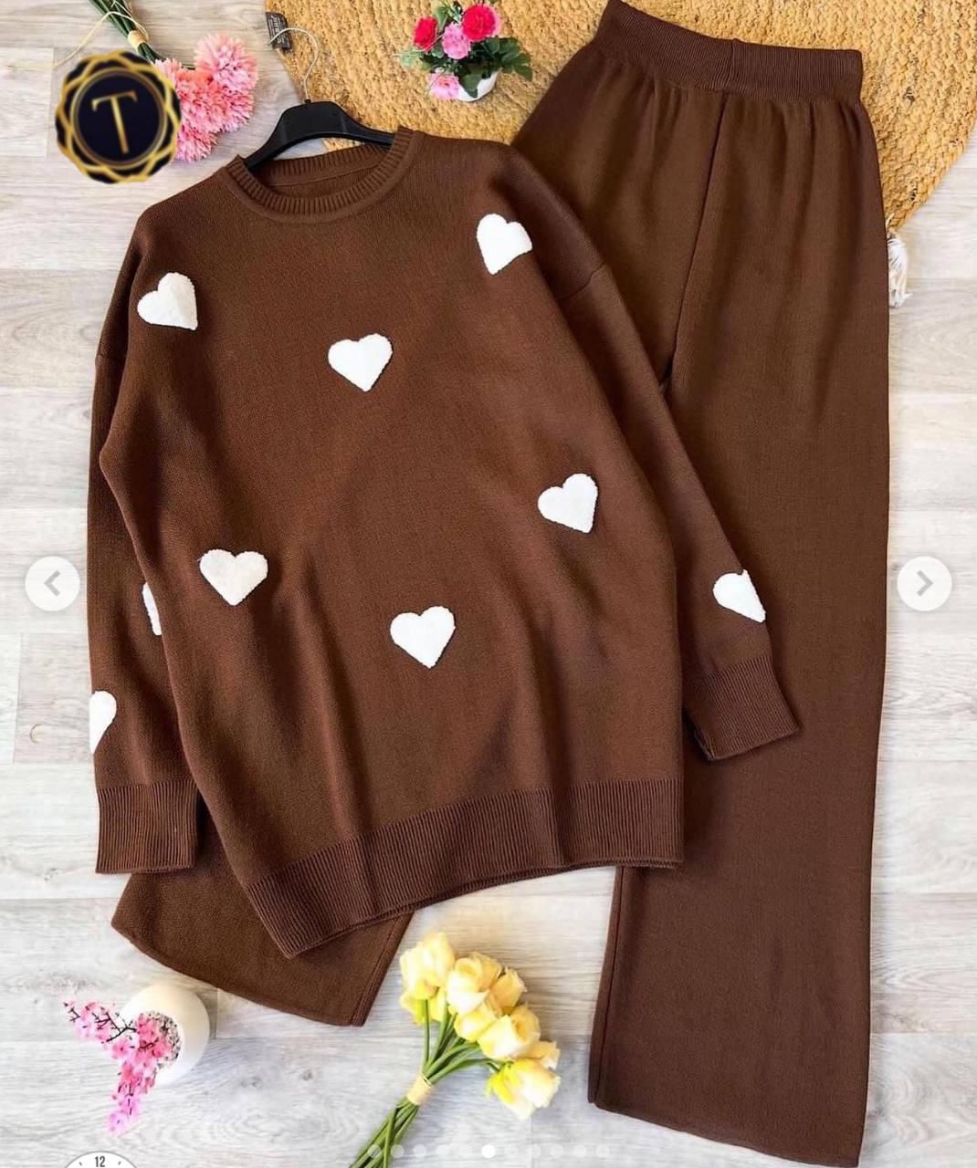 Hearts two-piece knit set