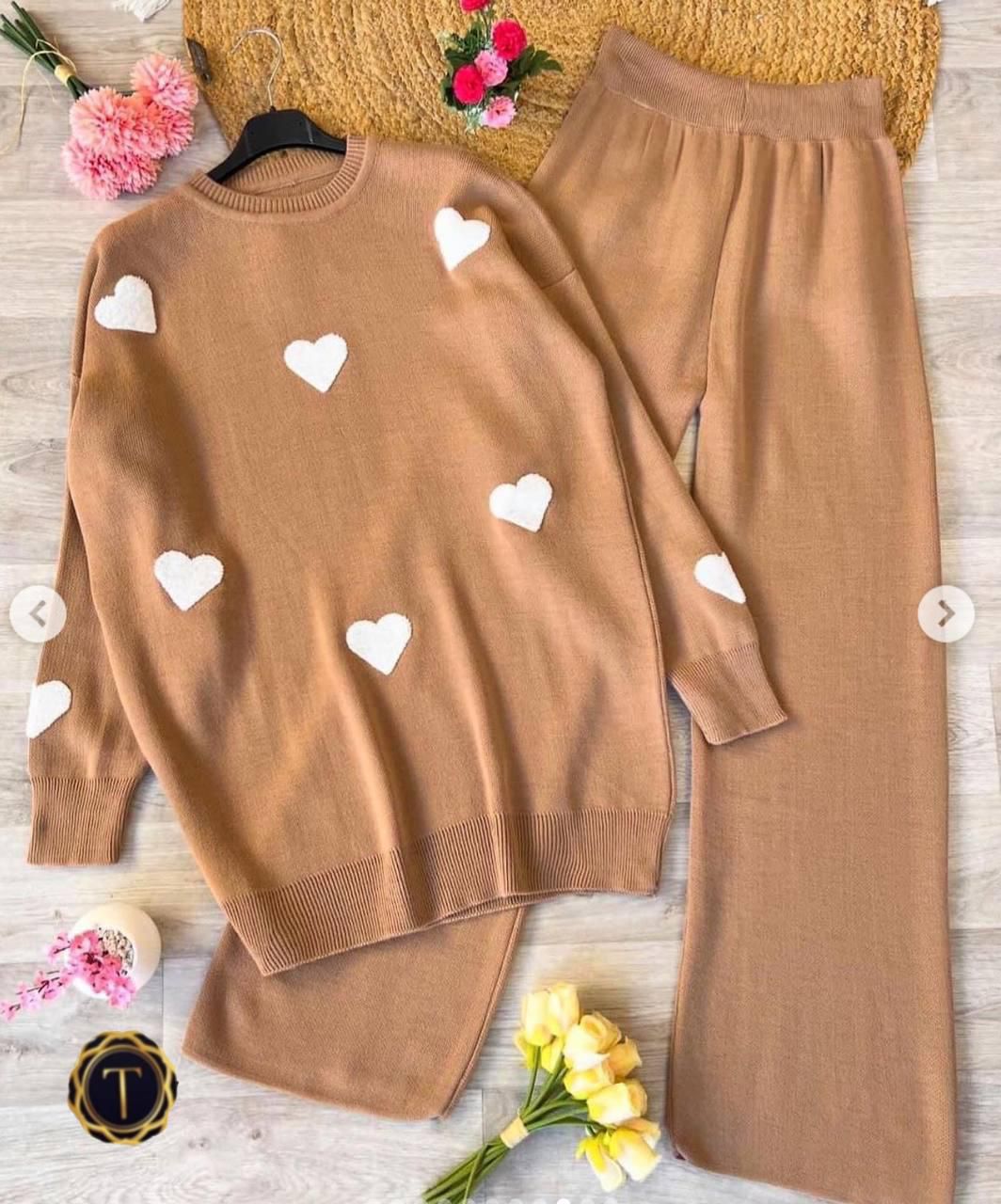 Hearts two-piece knit set