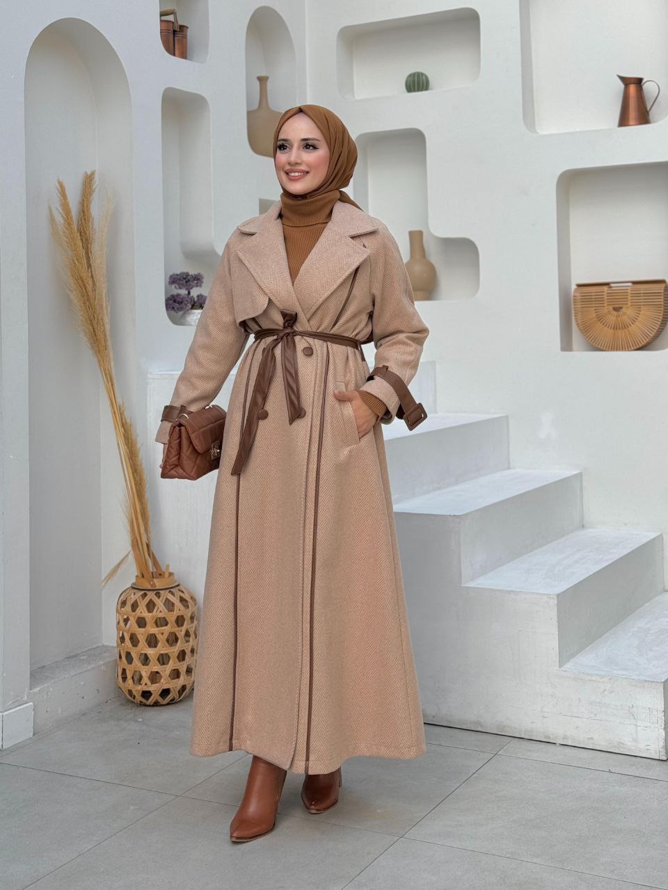 Luxurious Long Felt Coat