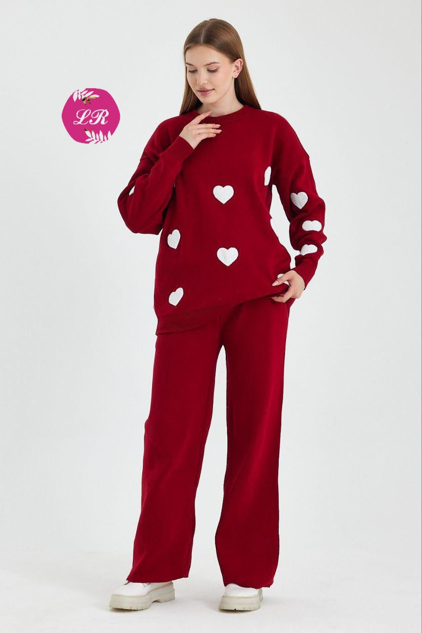 Hearts two-piece knit set