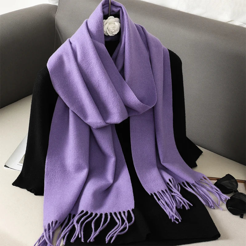 Luxury Cashmere Winter Scarf - Women's Warm Hijab, Pashmina Shawl & Fashionable Wrap
