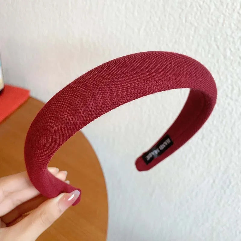 Red Womens Headband Woolen Velvet Hair Band