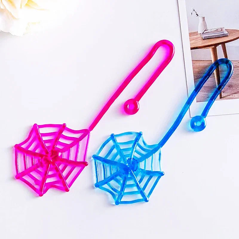 15Pcs Fun Kids Birthday Party Favor Mini Sticky Spider Web Toy Gift Bag Giveaway Pinata Filler Halloween Carnival Party Supplies