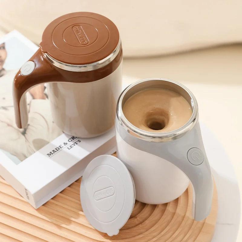 380ml Automatic Self Stirring Mug Coffee Milk Fruits Mixing Cup Electric Stainless Steel Lazy Rotating Mug Magnetic Stirring Cup