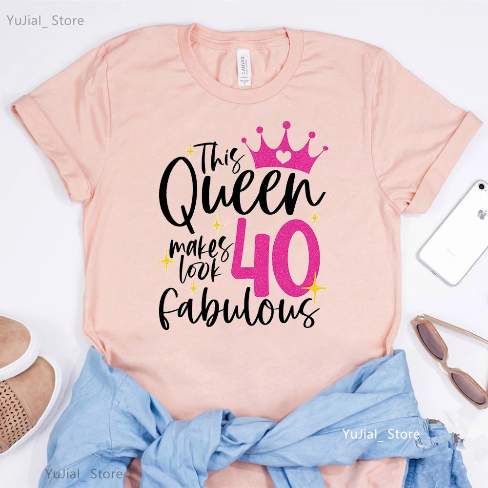 Golden Crown Queen Are Born In January To December Graphic Print T-Shirt Women'S Clothing Tshirt Femme Birthday Gift Tops