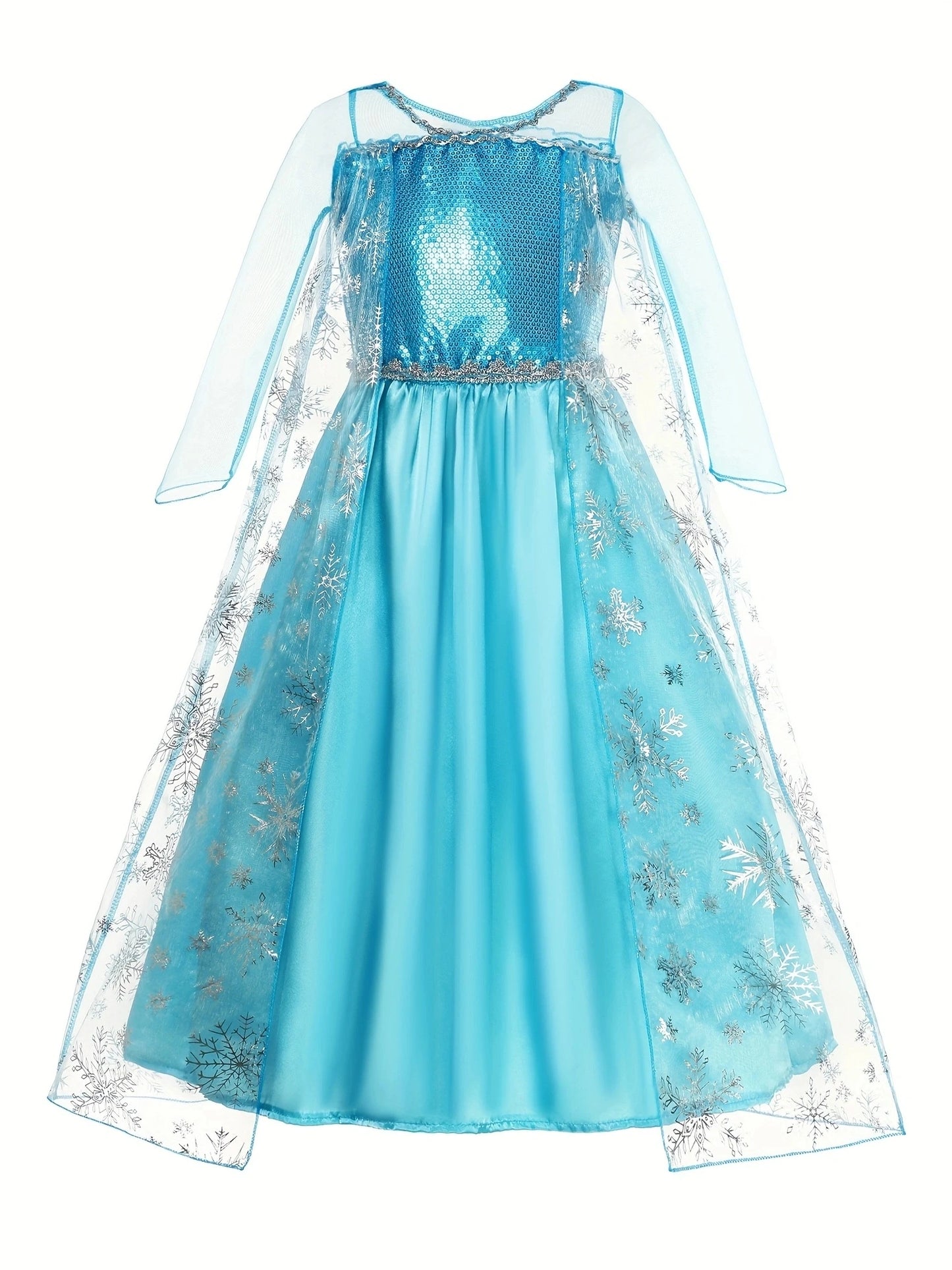 Disney Fancy Cinderella Princess Dress for Baby Girls Halloween Cosplay Costume Sequin Birthday Party Prom Gown for Kids Outfit