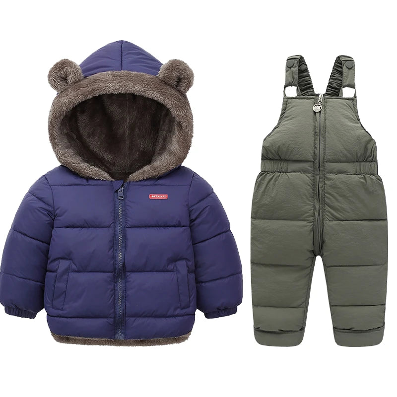 Winter Children Clothing Sets Lamb Fleece Coats + Down Pants Baby Thicken Warm 2Pcs Suit Kids Clothes Boys Girls Fashion Jackets