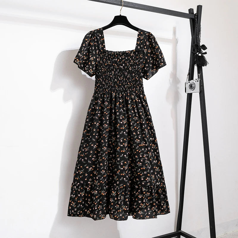 Spring Summer Chiffon Midi Dress