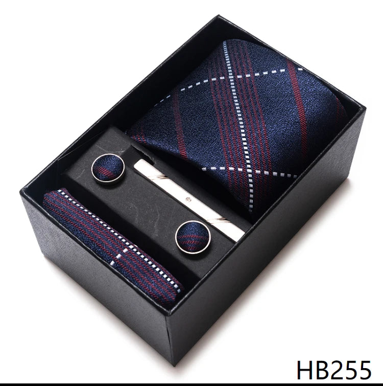 Top Quality Ties Hanky Cufflink Set In Gift Box