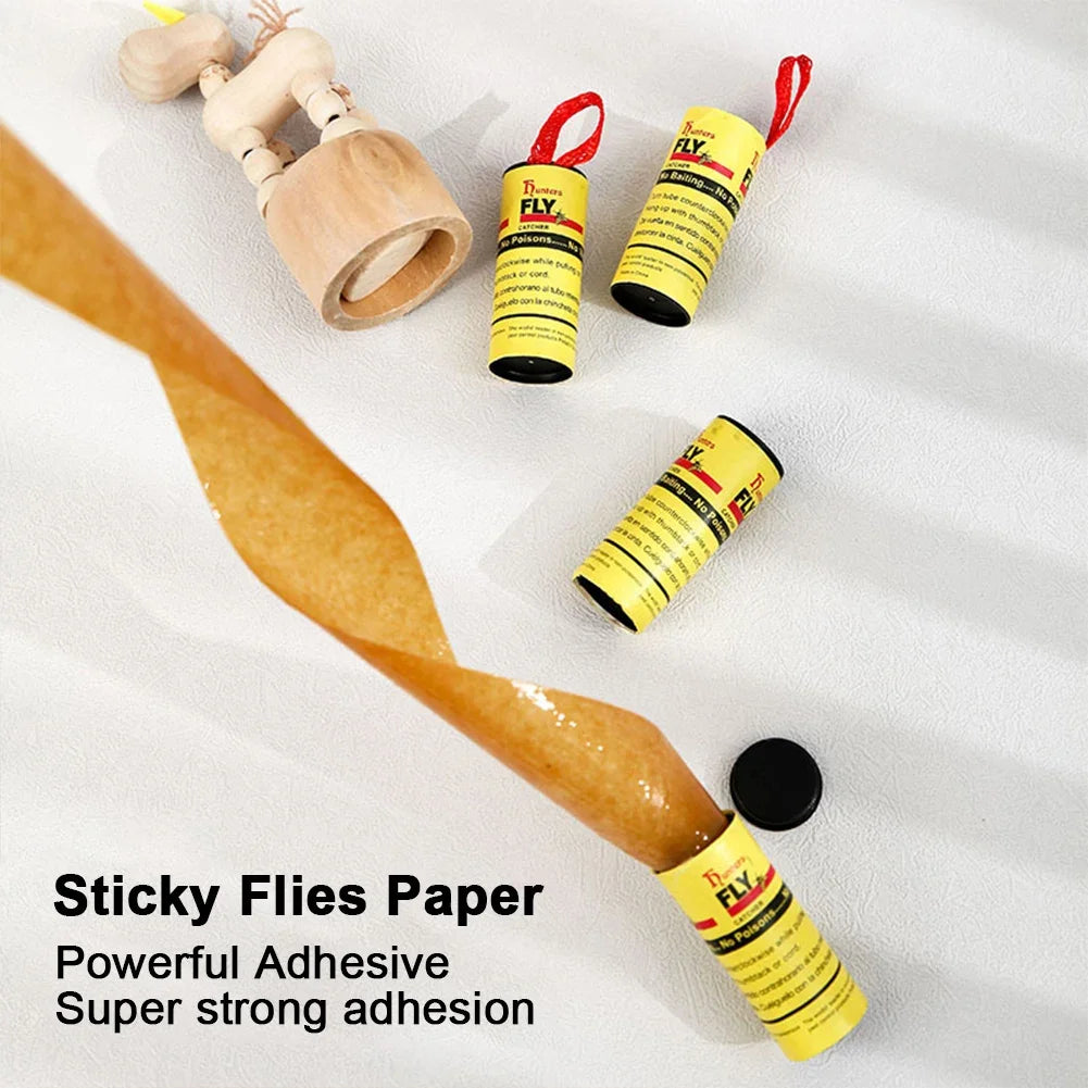 Fly Sticky Paper Strong Glue Strip For Flies Paper Strips Double Sided Flying Insect Bug Mosquitos Catcher Roll Tape