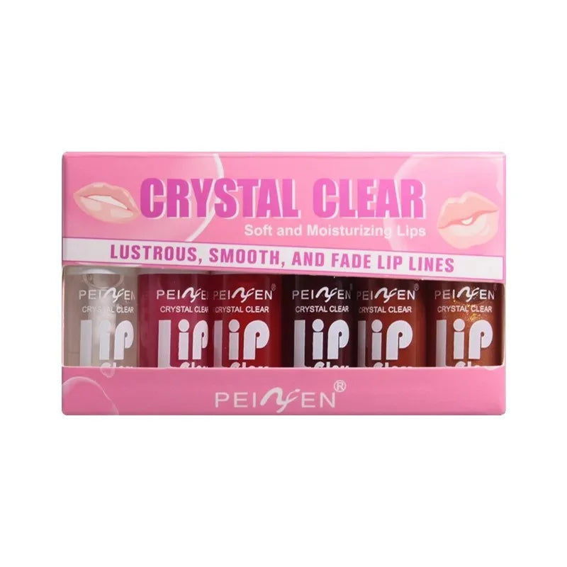 6PCS Moisturizing Lip Gloss Transparent Lip Oil Hydrating Lip Glaze Lip Plumper Hydrating Make Up Liquid Lipstick Lips Cosmetics