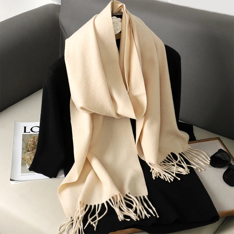Luxury Cashmere Winter Scarf - Women's Warm Hijab, Pashmina Shawl & Fashionable Wrap
