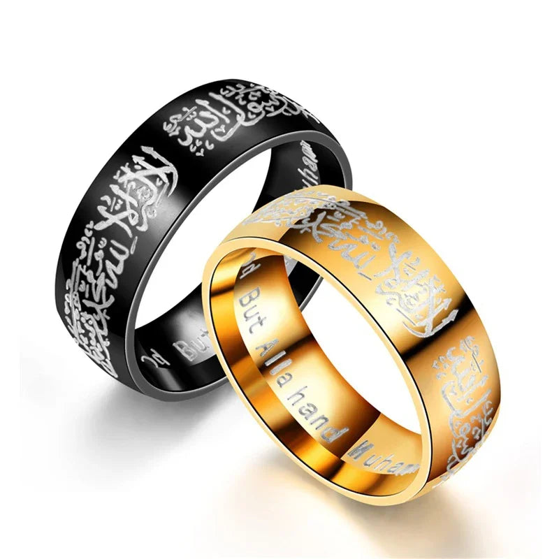 Titanium Steel Rings Islamic Arabis Written Rings