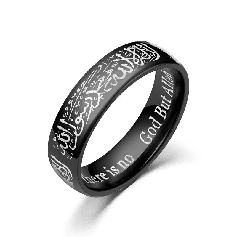 Titanium Steel Rings Islamic Arabis Written Rings