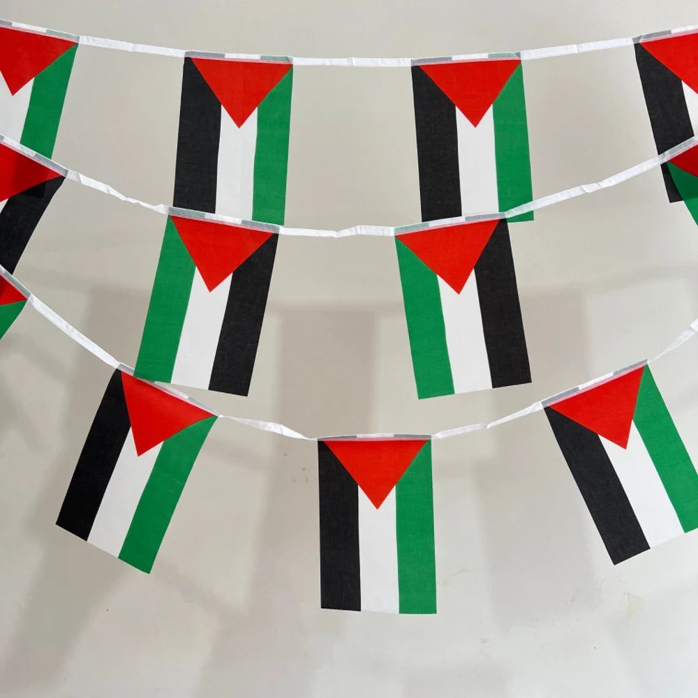 20pcs/set Palestine bunting flags 14x21cm tring Banner Buntings Festival Party Holiday Palestine flags