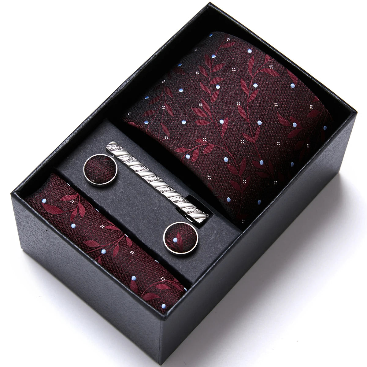 Top Quality Ties Hanky Cufflink Set In Gift Box