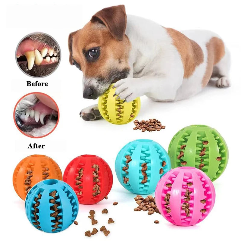 Pet Dog Toy Interactive Rubber Balls for Small Large Dogs Puppy Cat Chewing Toys Pet Tooth Cleaning Indestructible Dog Food Ball