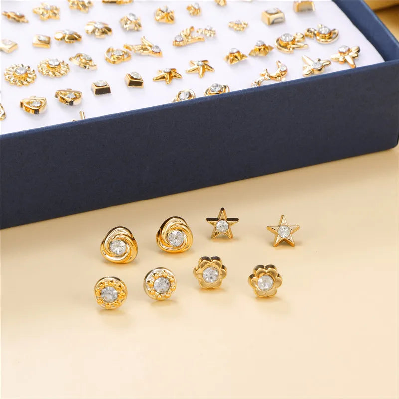 100 Pair/Lot Small Mini Stud Earring Set For Girl