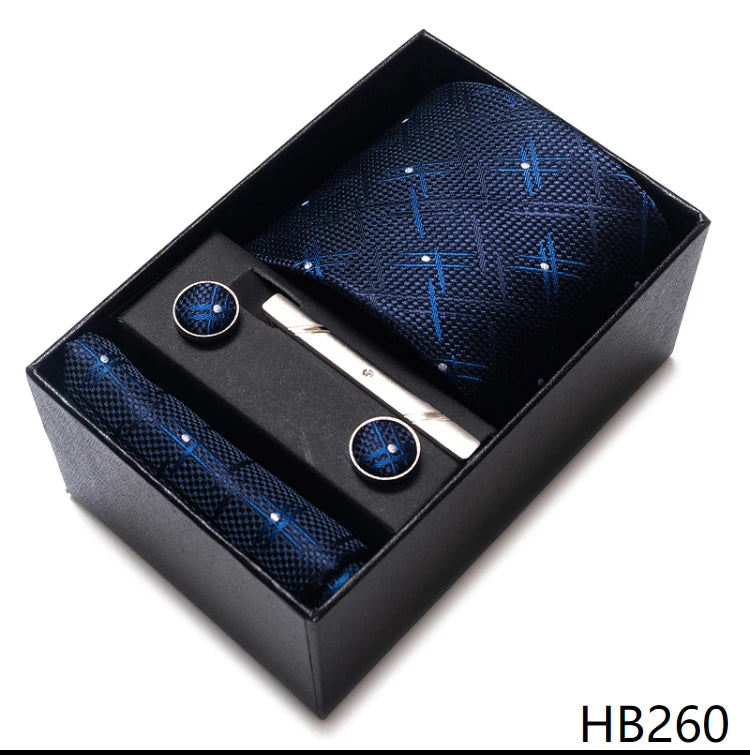 Top Quality Ties Hanky Cufflink Set In Gift Box