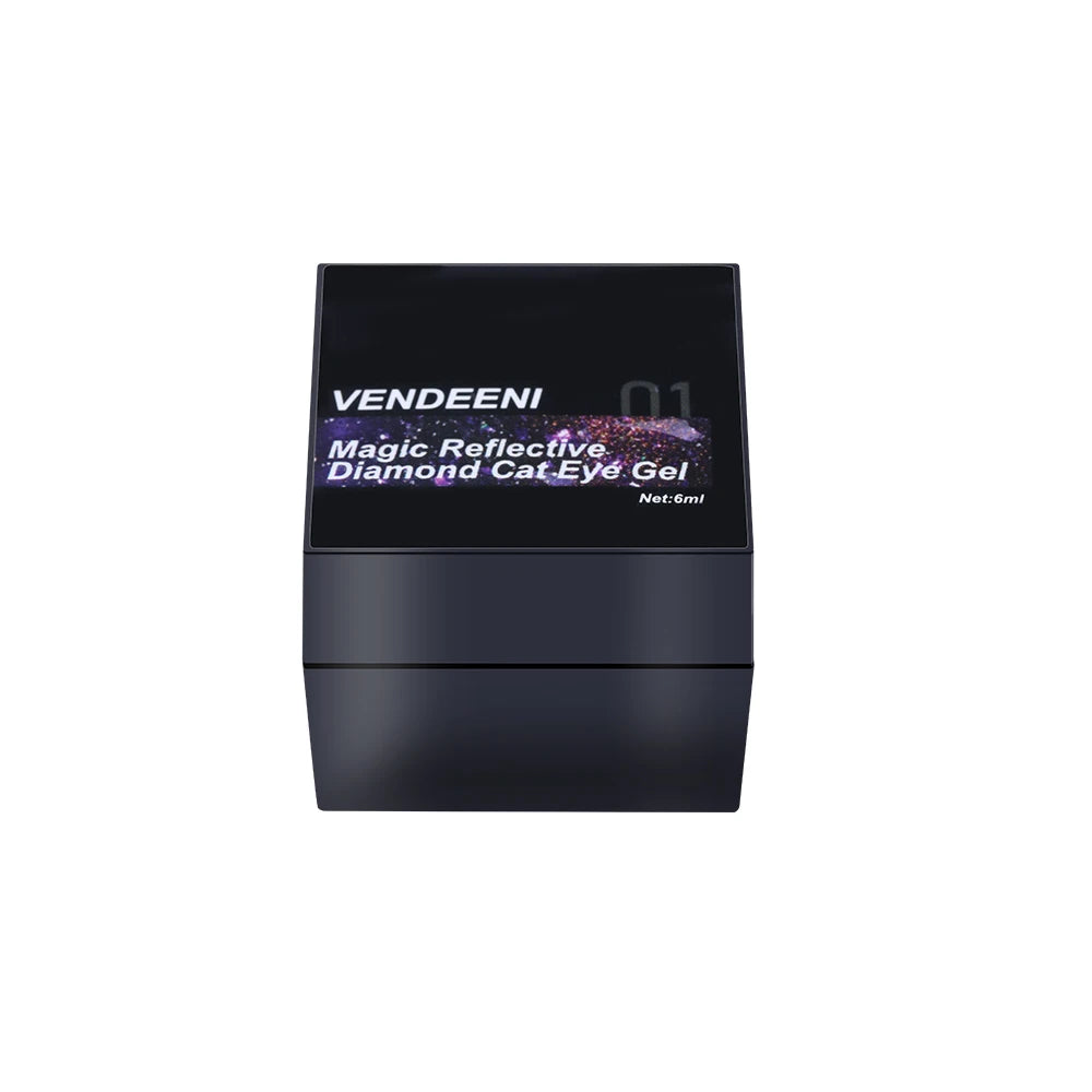 Vendeeni 9 Colors Flash Diamond Reflection Cat Eye Gel Nail Polish Semi Permanent UV LED Glitter Effect Nail Art Varnish