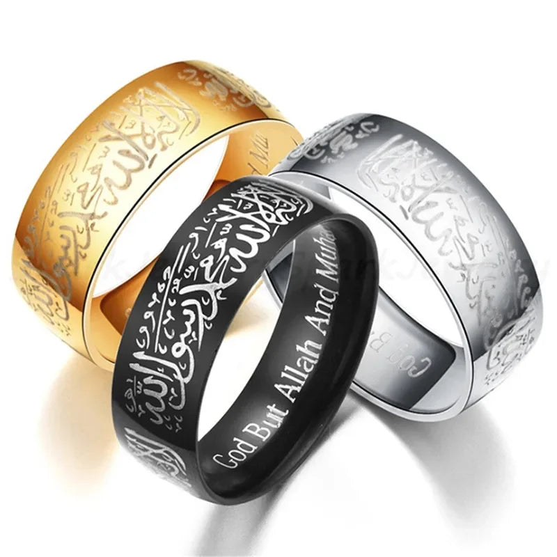 Titanium Steel Rings Islamic Arabis Written Rings