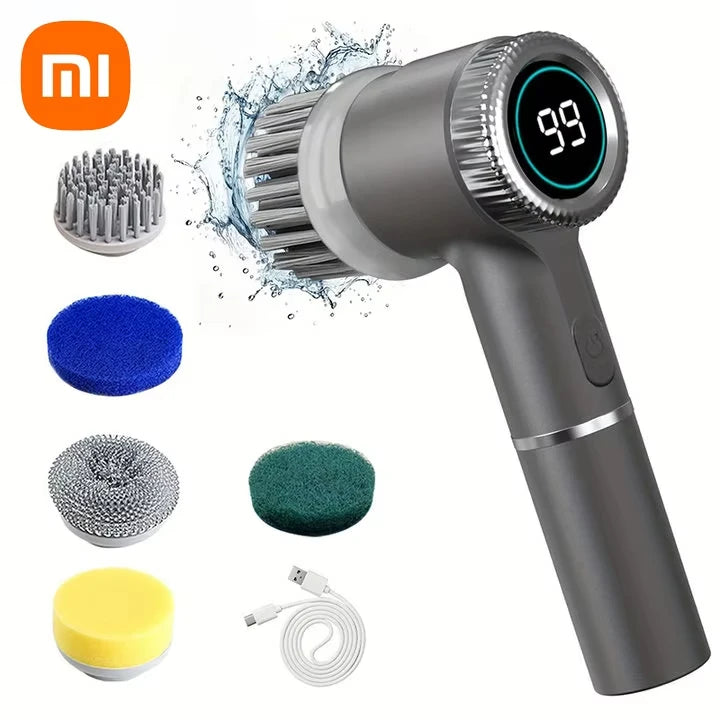 Xiaomi Electric Spin Scrubber Cleaning Brush Multifunctional With 5 Replaceable Brush Head LED Display Kitchen Toilet CleanBrush