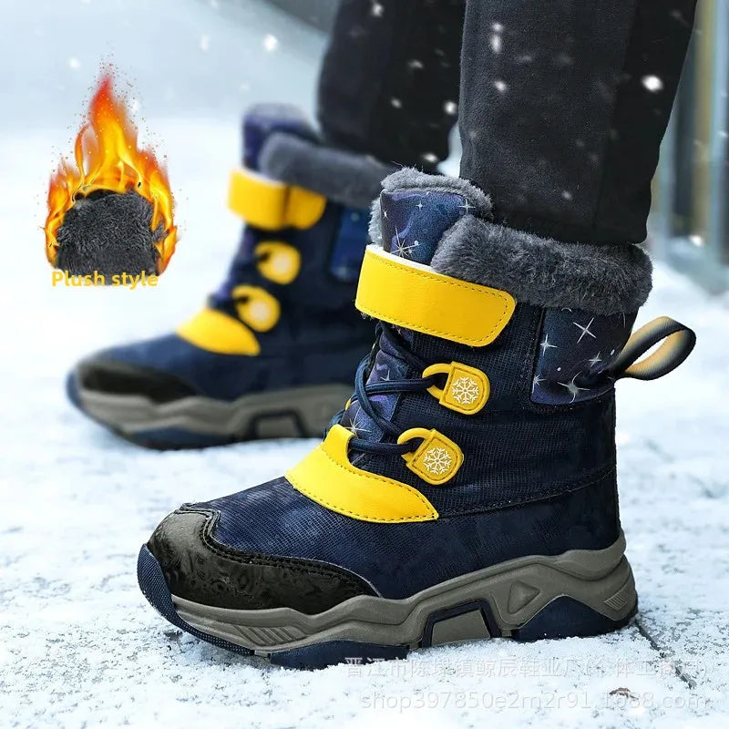 Winter Fleece Lined And Thickened Children's Snow Boots