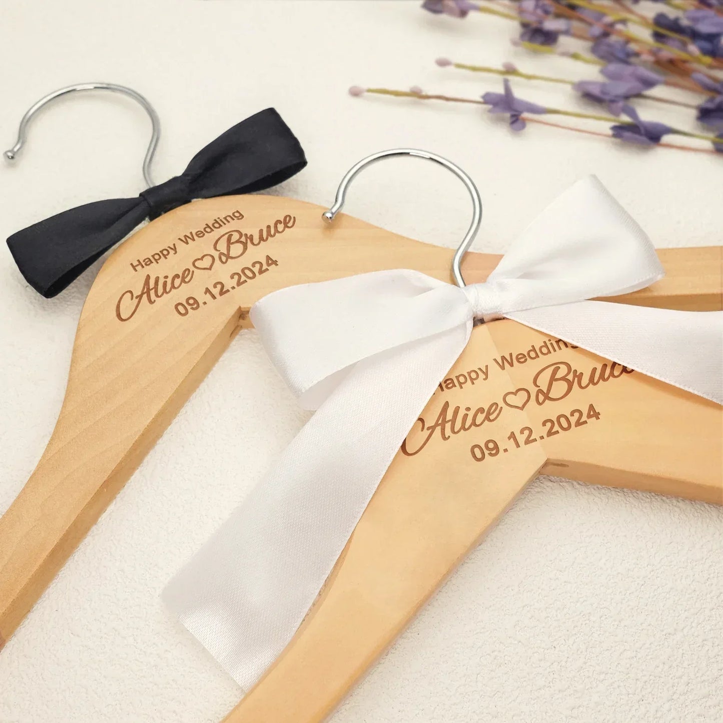 Custom Wedding Dress Hanger Personalized Wedding Hanger Personalised Bridal Hanger Engraved Names and Date Bridal Shower Gifts