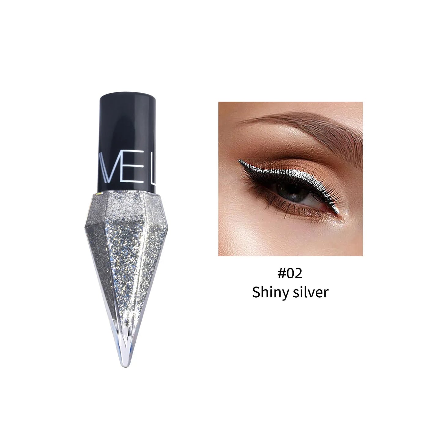 Waterproof Diamonds Eyeliner Eyeshadow Glitter Silver Rose Gold Color Shiny Sequins Eyeliner Eye Shadow Makeup Beauty Cosmetics