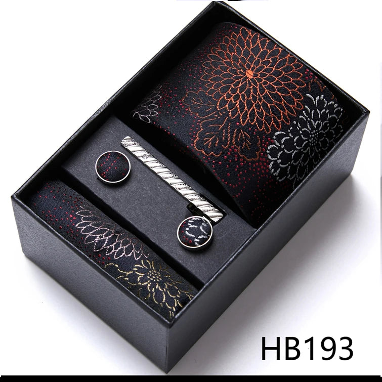 Top Quality Ties Hanky Cufflink Set In Gift Box