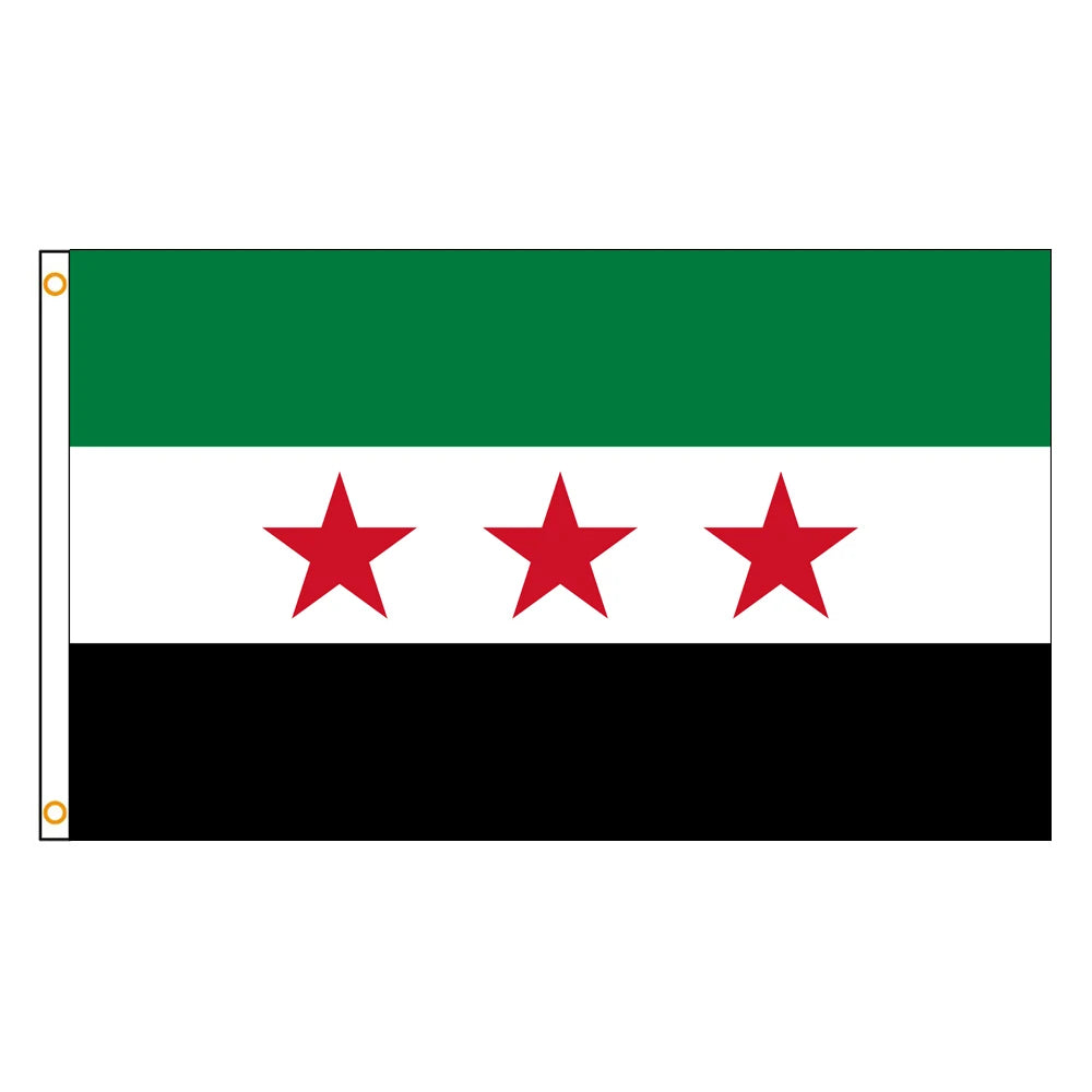 Three Stars Star Free New Syria Arab Flag Polyester Printed Banner