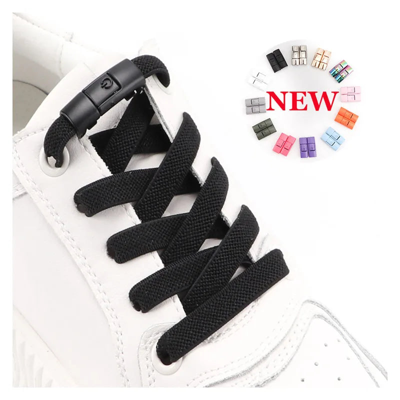 Tie Shoe laces Press Lock Shoelaces without ties