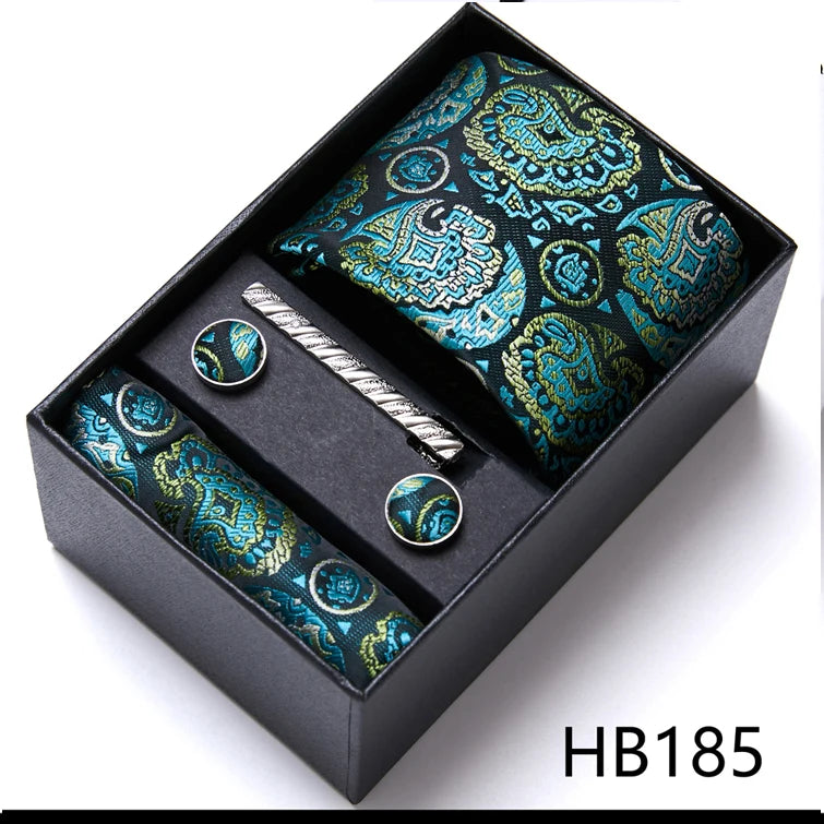 Top Quality Ties Hanky Cufflink Set In Gift Box