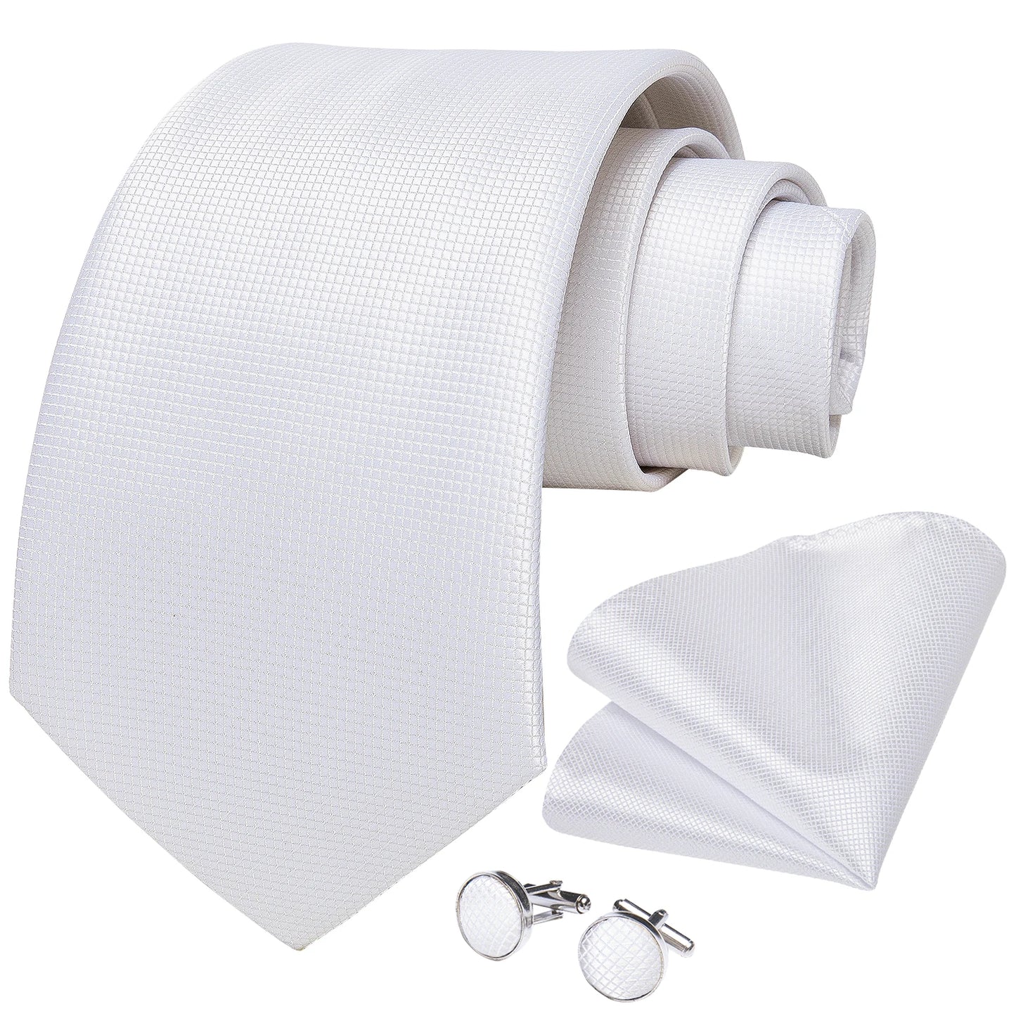 Solid White Polyester Ties for Men