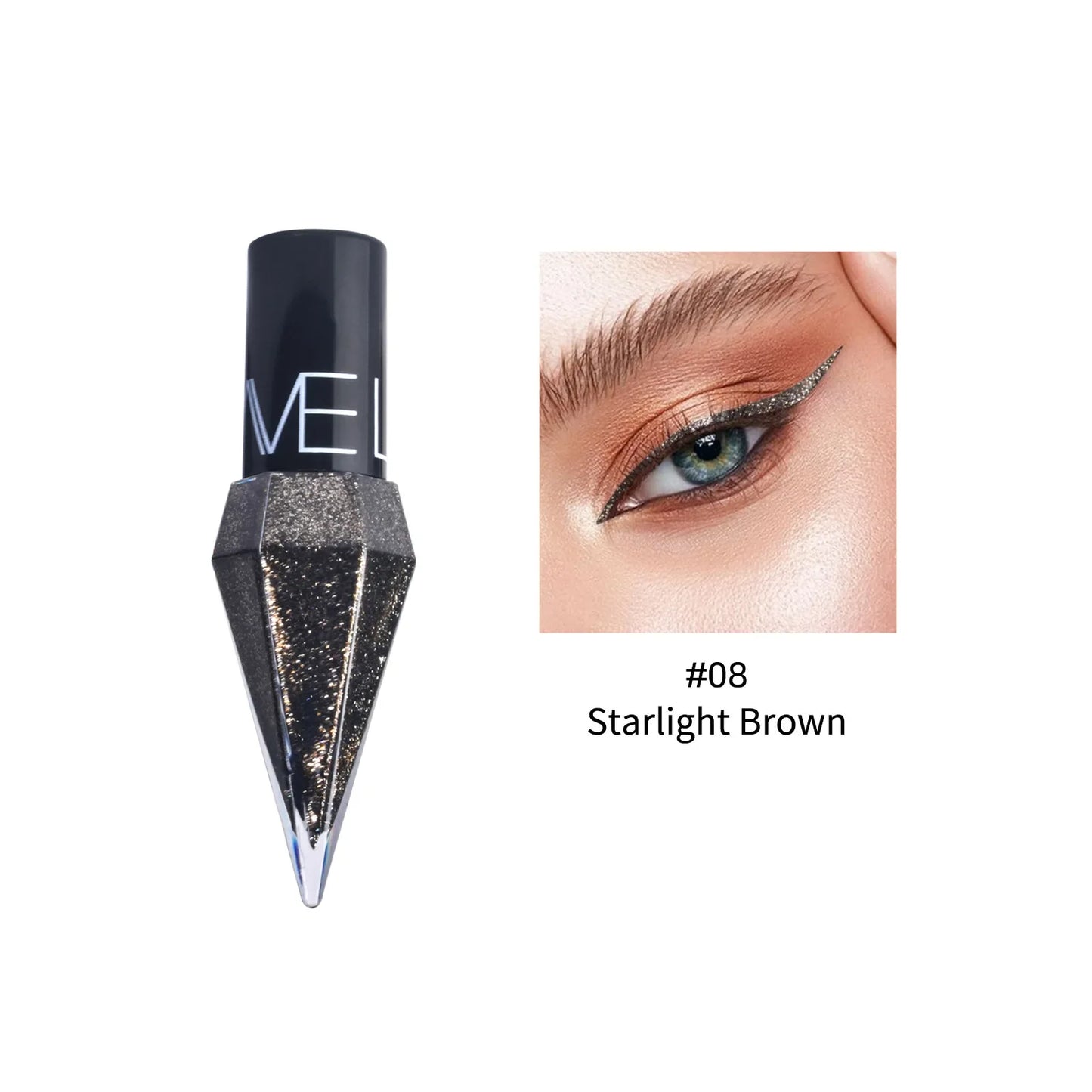 Waterproof Diamonds Eyeliner Eyeshadow Glitter Silver Rose Gold Color Shiny Sequins Eyeliner Eye Shadow Makeup Beauty Cosmetics