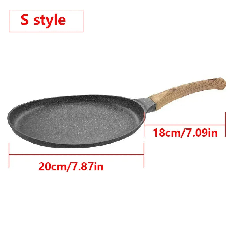 Pan Crepe Pancake Pan Nonstick Frying Pot with Wooden Handle Omelette Saucepan Cooking Steak Pan Kitchenware Induction Crepe Maker