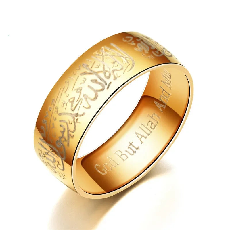 Titanium Steel Rings Islamic Arabis Written Rings