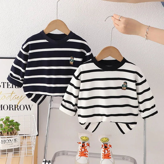 Spring/autumn New Striped Bear Design Suitable For Boys Girls