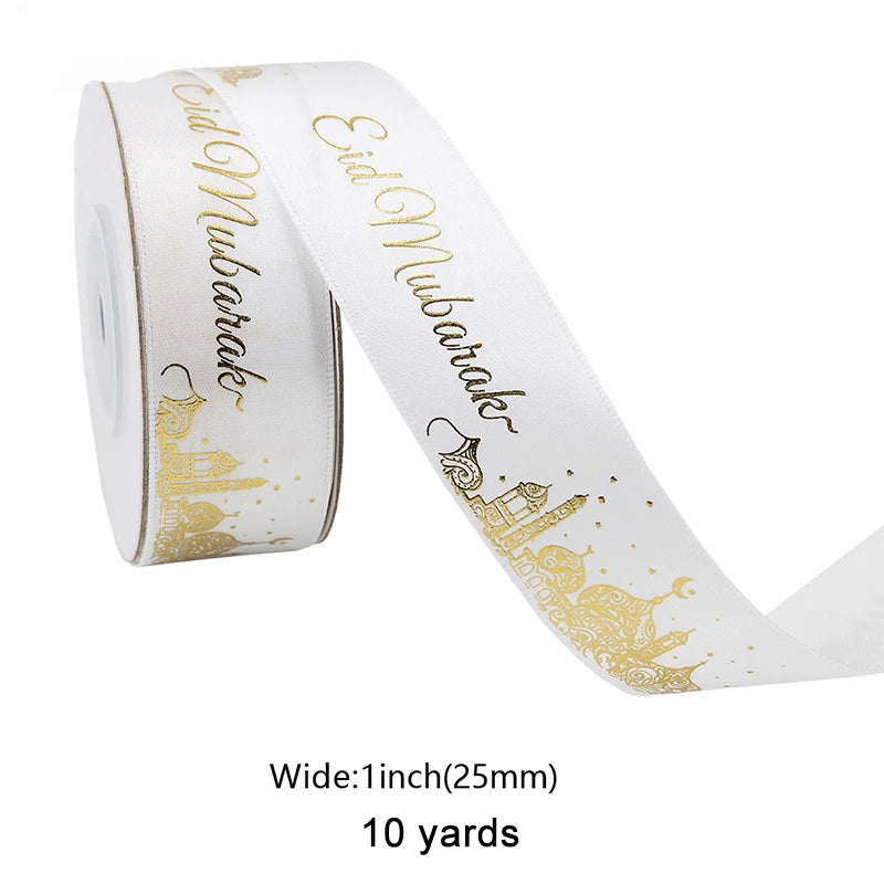 Eid Mubarak Ribbons Gift Wrap Satin