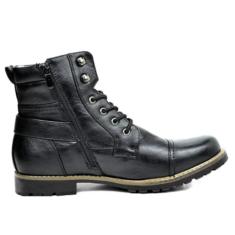 Men Leather Britain Ankle Boots