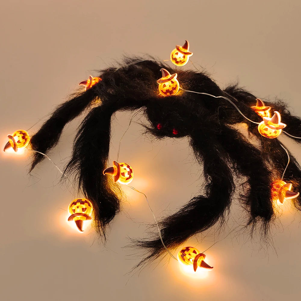 10LED Halloween LED String Lights Pumpkin Ghost Bat String Lamp Hanging Ornament for Home Bar Halloween Party Decoration 2023