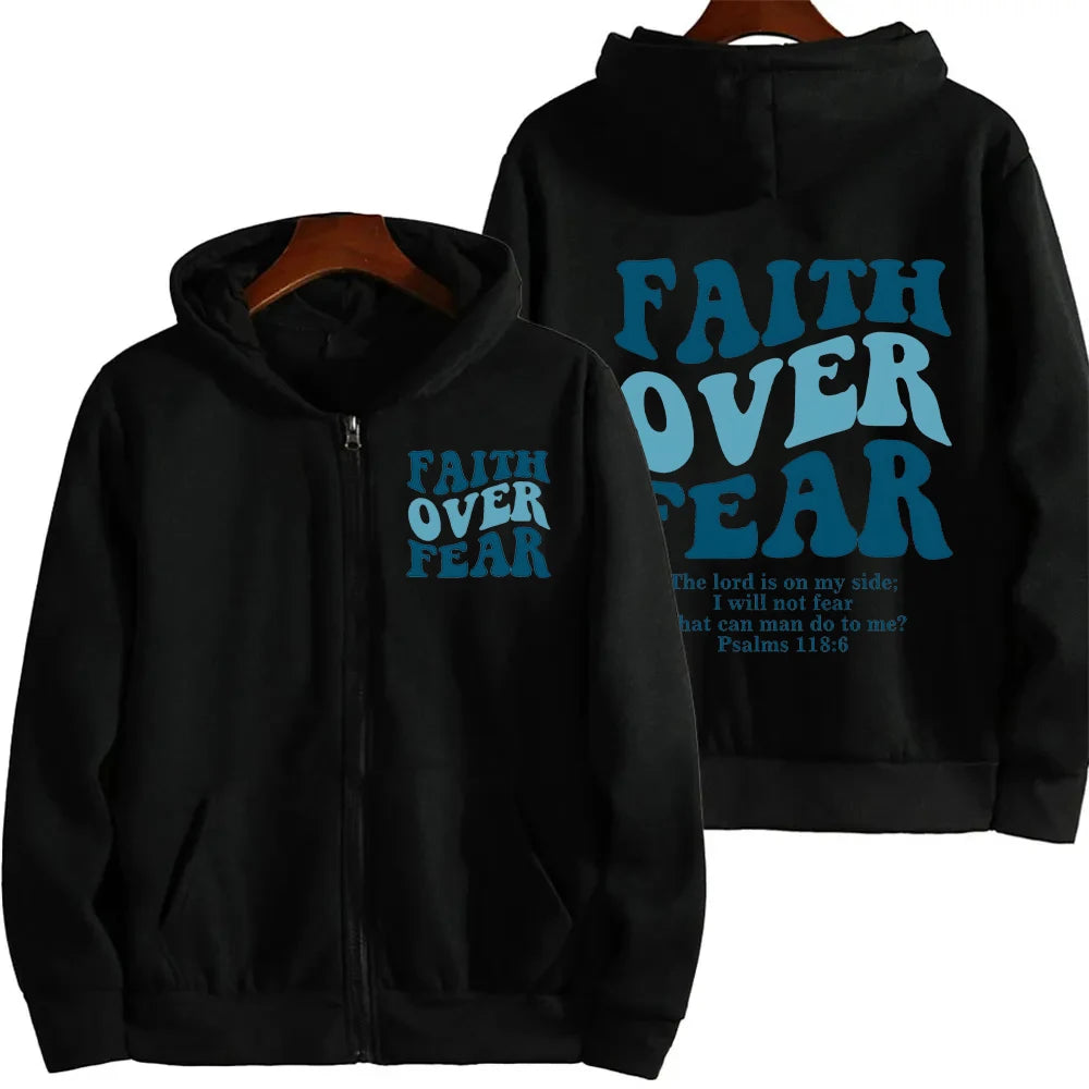 Faith Over Fear  Women Zip Hoodie