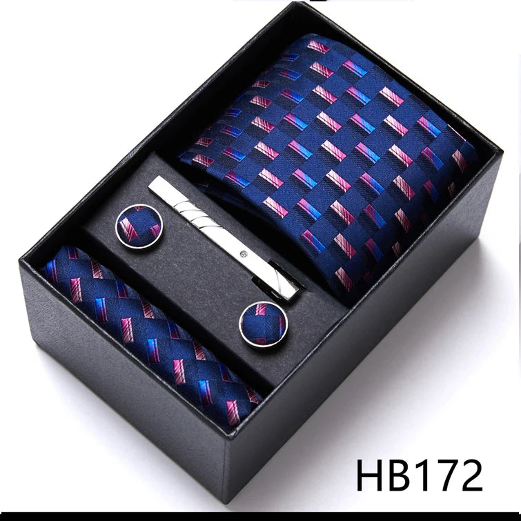 Top Quality Ties Hanky Cufflink Set In Gift Box