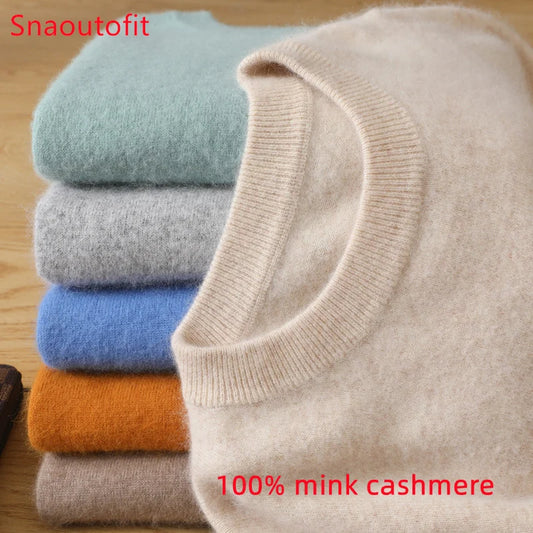 Cashmere Sweater O-Neck Pullovers Knit Sweater Autumn and Winter