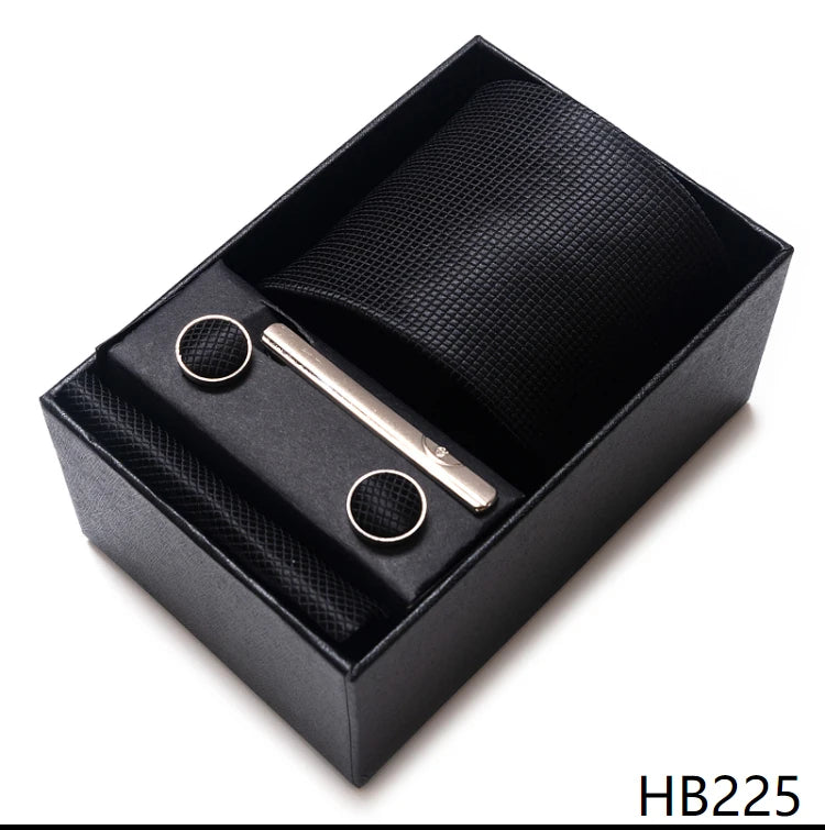 Top Quality Ties Hanky Cufflink Set In Gift Box